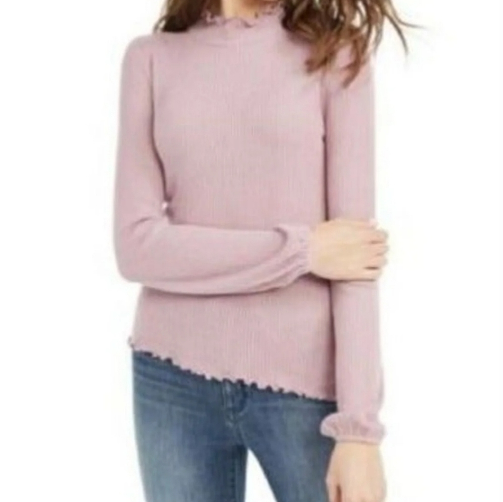 American Rag Womens Cie Mock Neck Long Sleeve Light Purple Thermal Top Size S